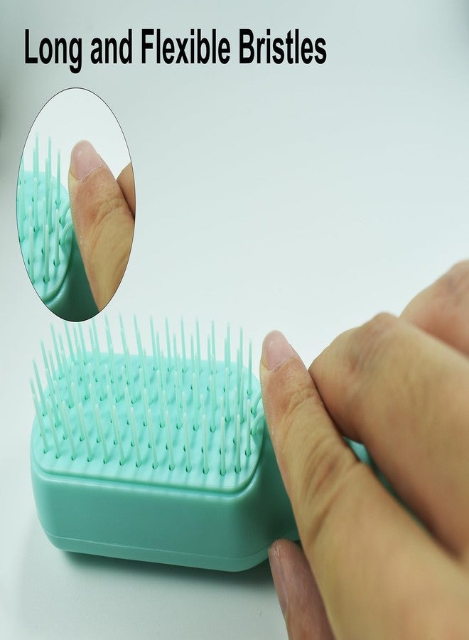 DEEUCHIS Scalable Small Grooming Dog Brush, Puppy Massaging Hair Brush, for Small Dogs Cats Rabbits of All Hair Types (Mint Green) - Image 5